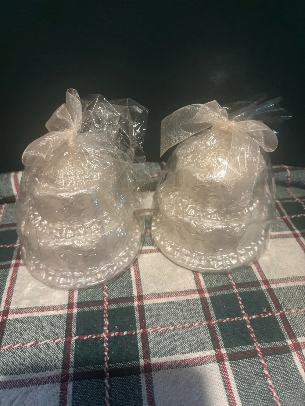 2 pc Wrapped Wedding Cake Candles